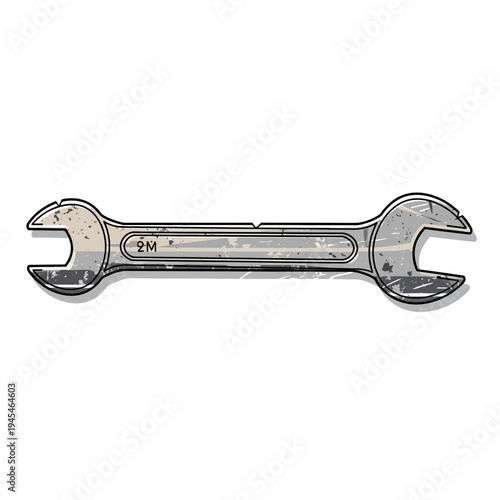 Wrench tool, isolated on white background, industrial object