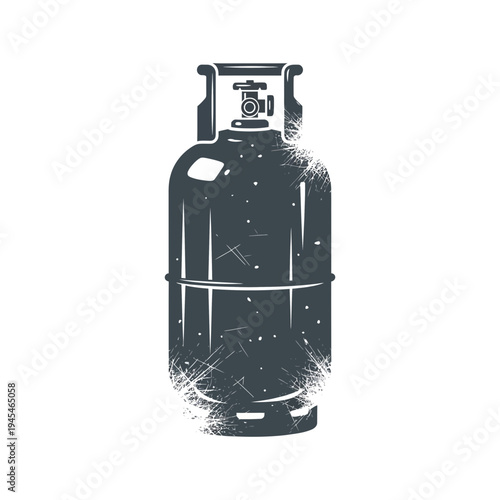 Propane gas cylinder, industrial object, isolated on white background