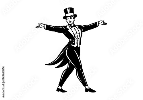 Man in Tuxedo Performing a Dance Routine.