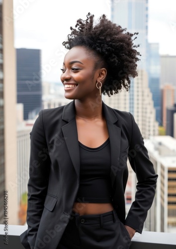 Adult black woman individuality.