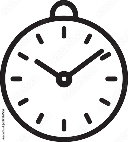 Clock icon vector for time, schedule and timer apps. Clean simple editable EPS for web and UI design.