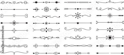 divider line ornaments and flourishes for print and web layout