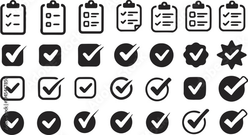 checkmark vector icons checklist symbols minimal line and solid