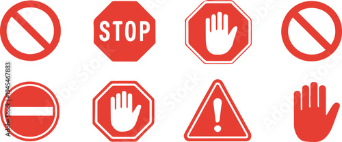 warning red circle bar forbidden restrict and alert symbols