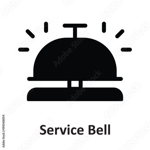 Service Bell Vector Icon which can easily modify or edit
