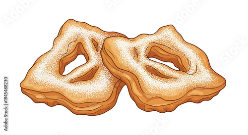 Vector illustration of two bagels, bagel icons, food illustration