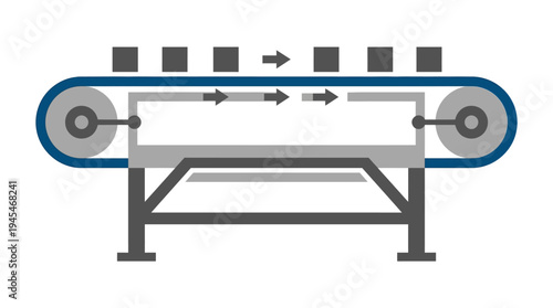 industrial conveyor belt machine icon, flat vector icon