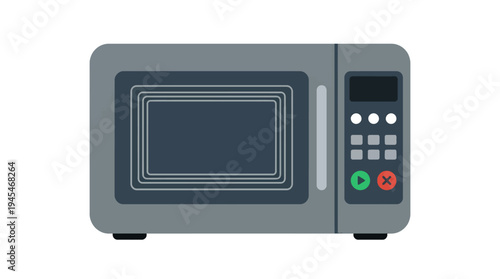 microwave oven kitchen appliance icon, flat vector icon