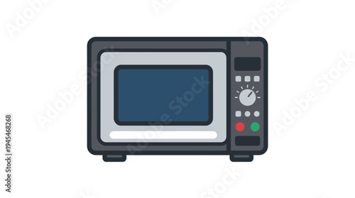 microwave oven kitchen appliance icon, flat vector icon