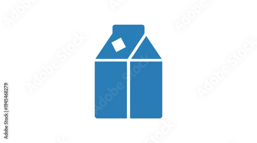 milk carton packaging icon, flat vector icon
