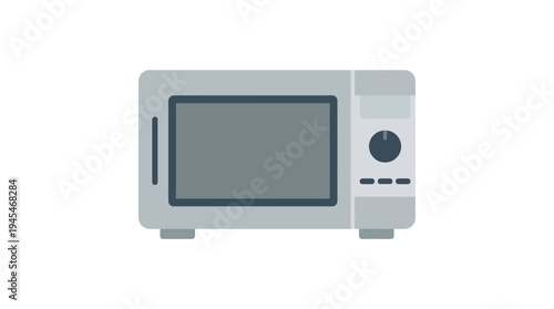 microwave oven kitchen appliance icon, flat vector icon