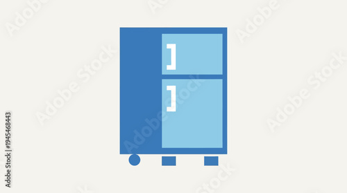 refrigerator home appliance icon, flat vector icon