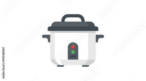 rice cooker kitchen appliance icon, flat vector icon 