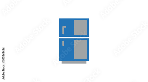 refrigerator home appliance icon, flat vector icon