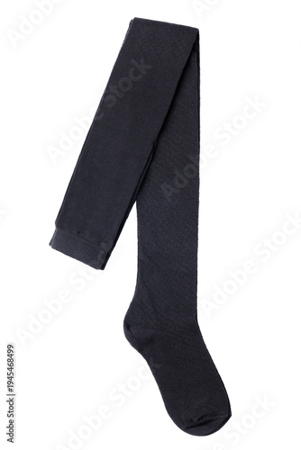 Konstfotografi New folded black children's tights, isolated on a white background, top view