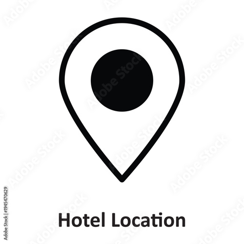 Hotel Location Vector Icon which can easily modify or edit