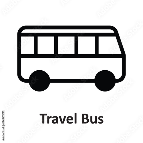 Travel Bus Vector Icon which can easily modify or edit