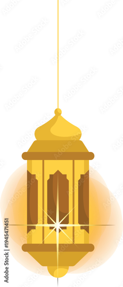Obraz premium vintage lantern vector illustration with background