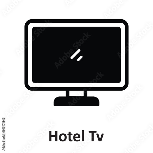 Hotel TV Vector Icon which can easily modify or edit