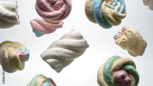 Colorful Marshmallows Floating in Air.