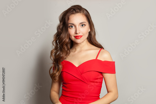 Cheerful healthy fashion model portrait