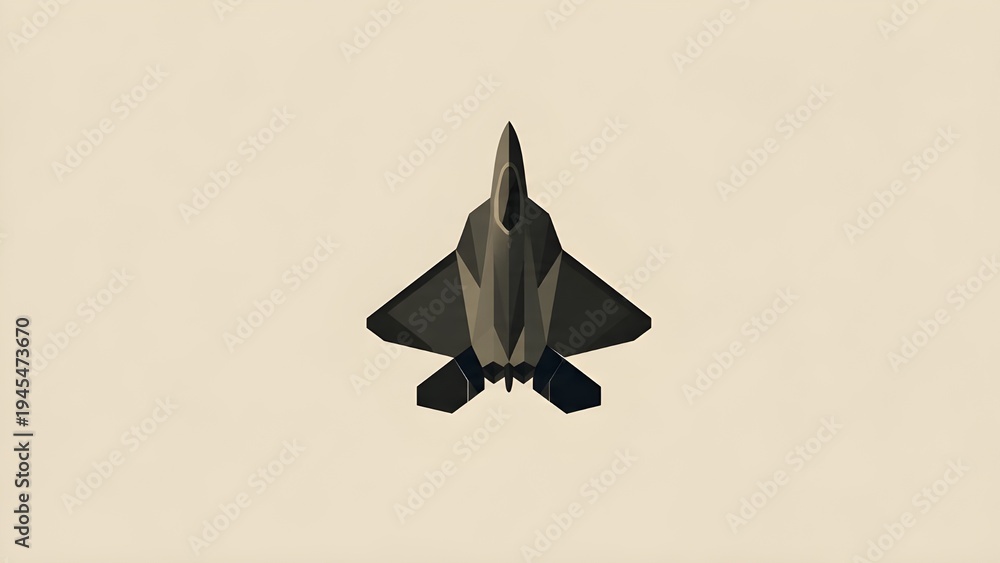 Fototapeta premium minimalist jet fighter aircraft icon