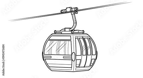 Cable Car Gondola Illustration