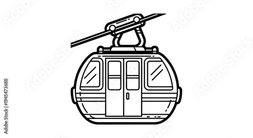 Cable Car Gondola Line Art Icon