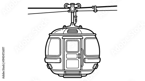 Cable Car Gondola Line Art
