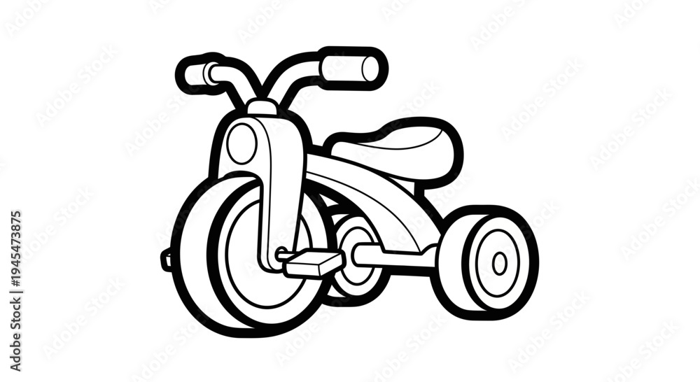 Fototapeta premium Line Art Tricycle Illustration