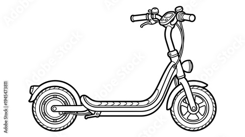 Electric Scooter Line Art Illustration