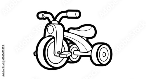 Line Art Tricycle Illustration