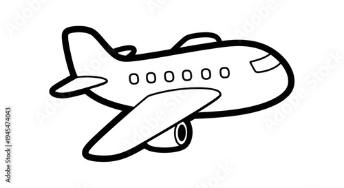 Simple cartoon airplane illustration