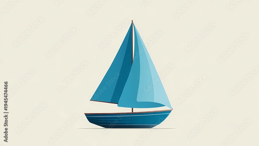 Fototapeta premium minimalist sailboat icon
