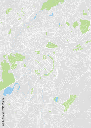 Color detailed plan city map Yerevan the capital and largest city of Armenia, street road map town, vector illustration