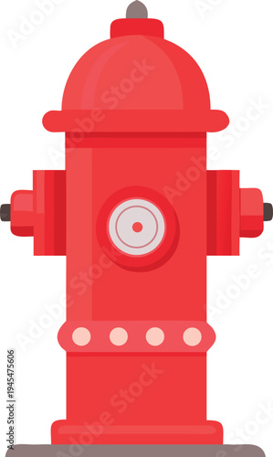 Red Fire Hydrant Isolated on White Background Public Safety Equipment  Illustration