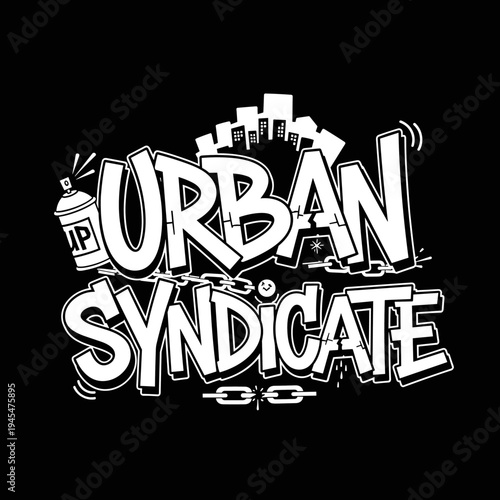 Urban Syndicate Graffiti Style Logo Design.