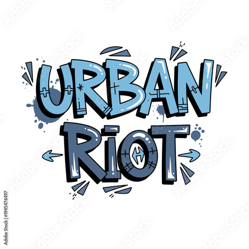Urban Riot Graffiti Style Text Design.