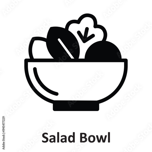 Salad Bowl Vector Icon which can easily modify or edit