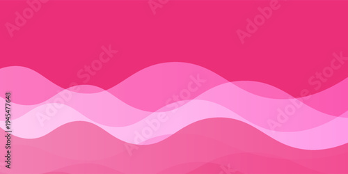 Abstract candy pink waves shapes background. Decorative element for web layout or poster, banner, presentation, wallpaper. Vector