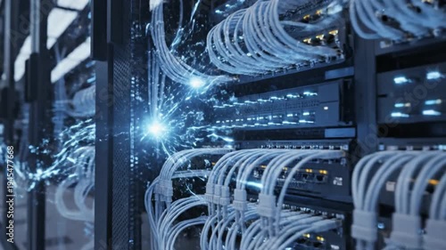 Data center server room technology.