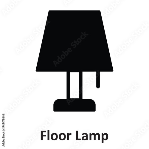 Floor Lamp Vector Icon which can easily modify or edit