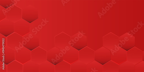 3D modern honeybomd hexagon red background