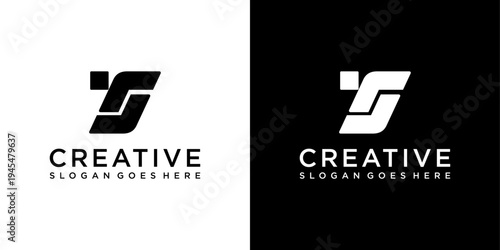 TJ or JT initial letter logo design vector concept