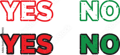 A graphic representation of affirmative and negative responses