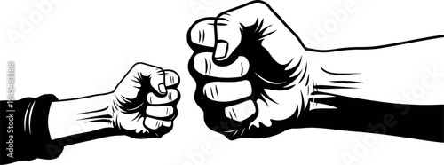 Two fists facing each other in a confrontational gesture