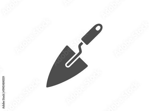 A minimalist vector graphic of a trowel icon on a transparent background