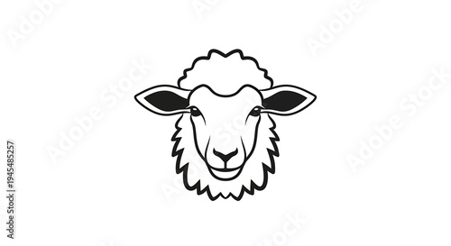 Minimalist Sheep Head Illustration for Branding and Nature Decor. Vector Illustrations. EPS Editable