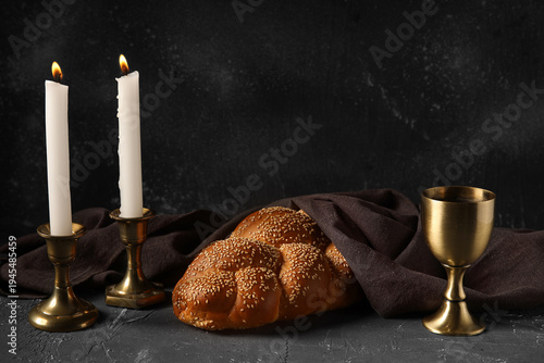Traditional challah bread w...