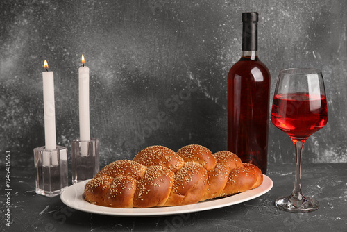 Traditional challah bread w...